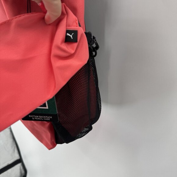 Puma Rhythm Backpack & Pencil Pouch In Coral Pink Girl/Woman School Gym - Picture 7 of 16